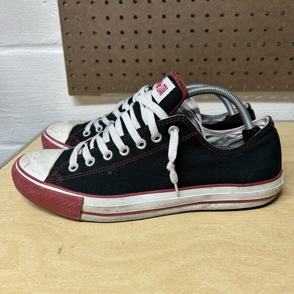 Converse All Star Toe Bump Low Black Red Sneakers Mens Size 11 112778F - Picture 1 of 9